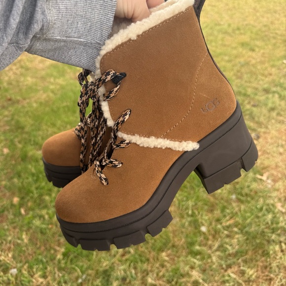 UGG Brooklyn‎ Water Resistant Hiker Boot with Genuine Shearling Trim (Women) - Picture 7 of 10